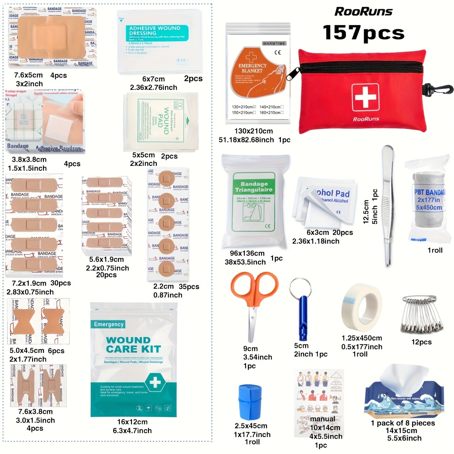 377/157 Molle Survival Packs – Outdoor and Travel First Aid Kit