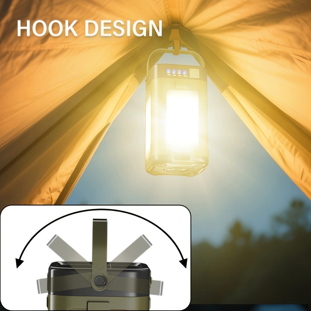 Portable Solar Rechargeable LED Camping Light with 6 Modes and Collapsible Design