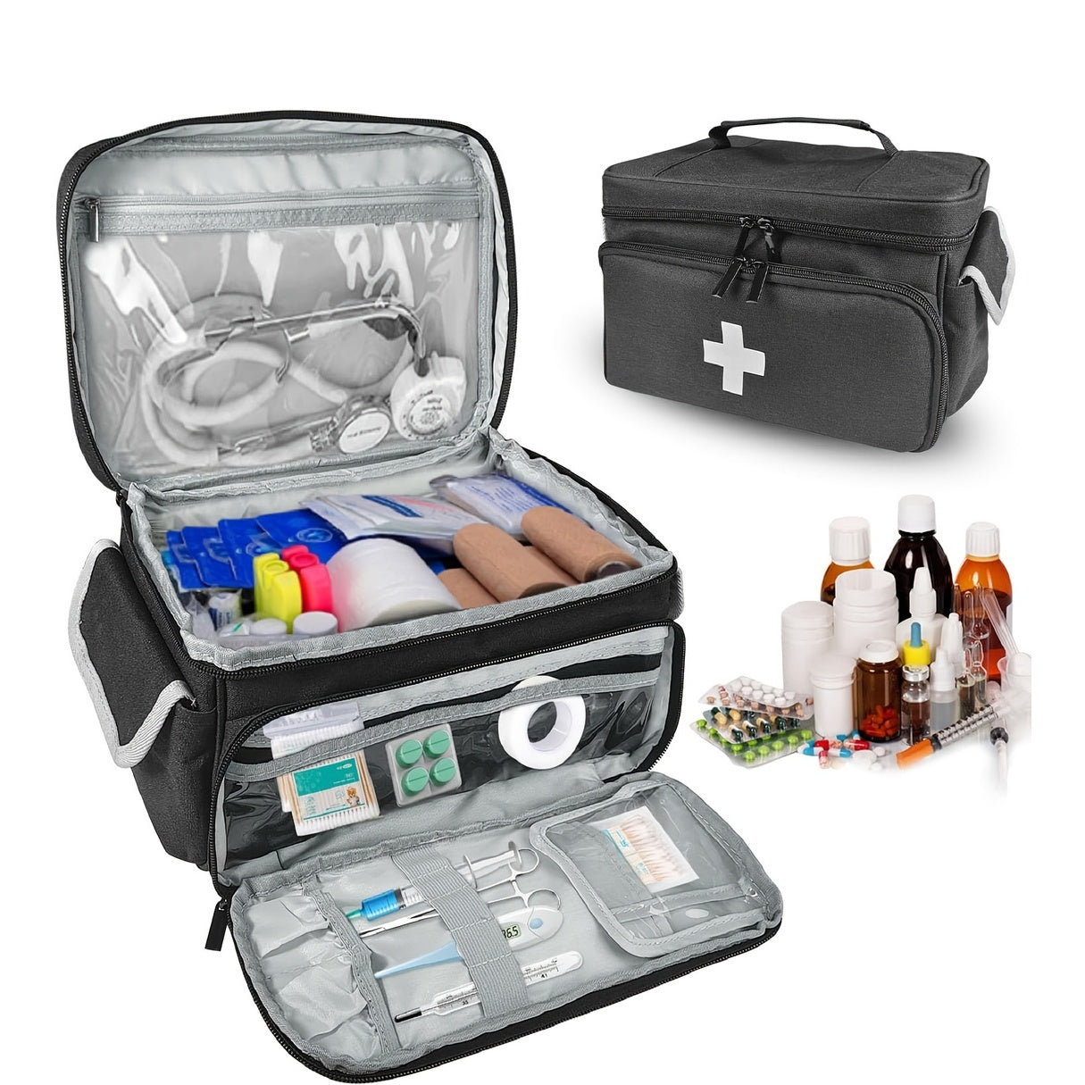 Portable First Aid Storage Bag – Organiser for Medicine and Emergency Kits