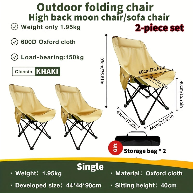 Ultra-Lightweight Portable Folding Chair – High Back with Padded Seat