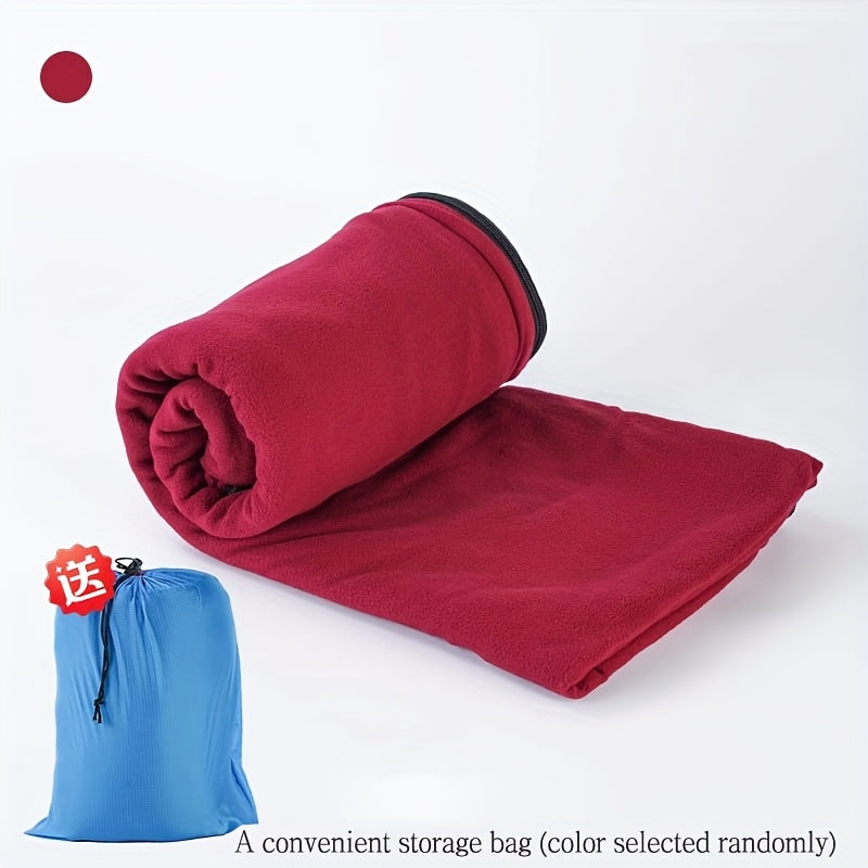 Double-Sided Fleece Sleeping Bag – Soft, Warm & Portable for Camping