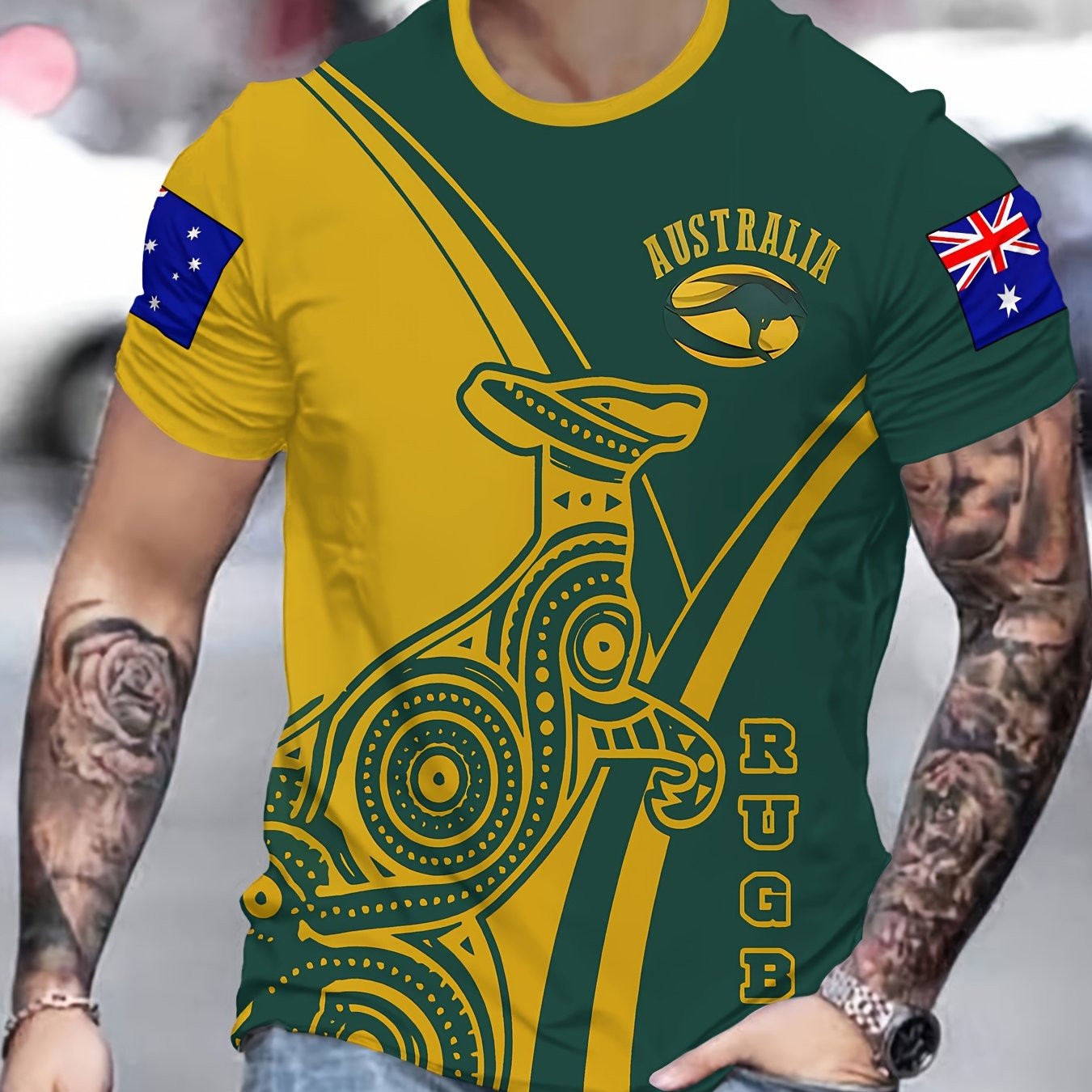Men’s 3D Print Rugby T-Shirt