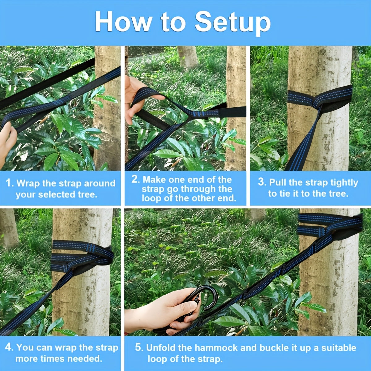 Extra-Large Double Camping Hammock with Tree Straps