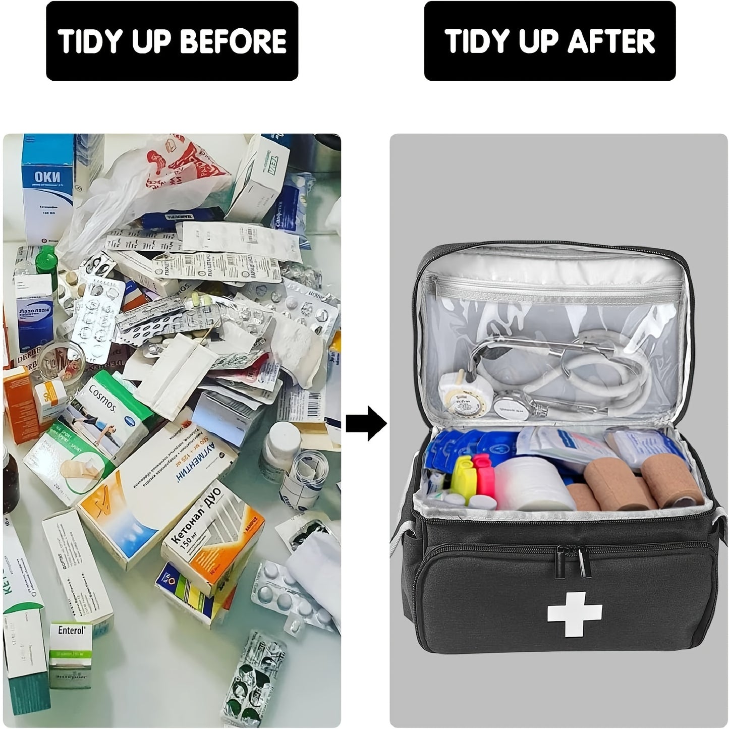 Portable First Aid Storage Bag – Organiser for Medicine and Emergency Kits