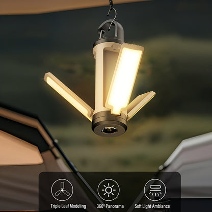 Rechargeable LED Folding Camping Light with 6 Modes and Battery Display