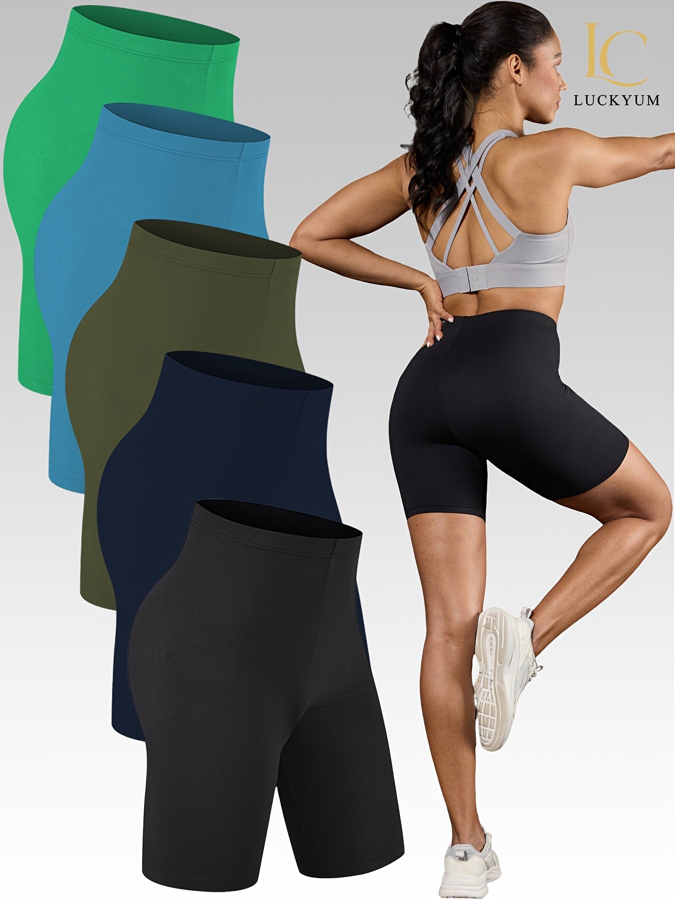 Women's 5-Pack High-Stretch Biker Shorts – Comfortable Workout &amp; Everyday Wear