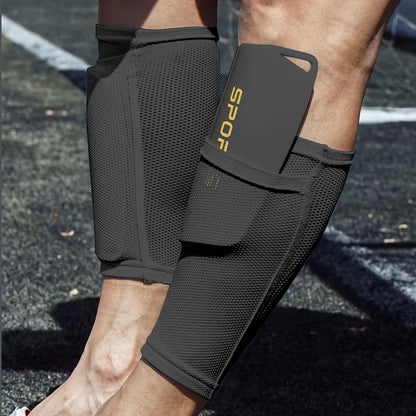 4-Piece Soccer Shin Guard Set with Compression Sleeves and Leg Straps