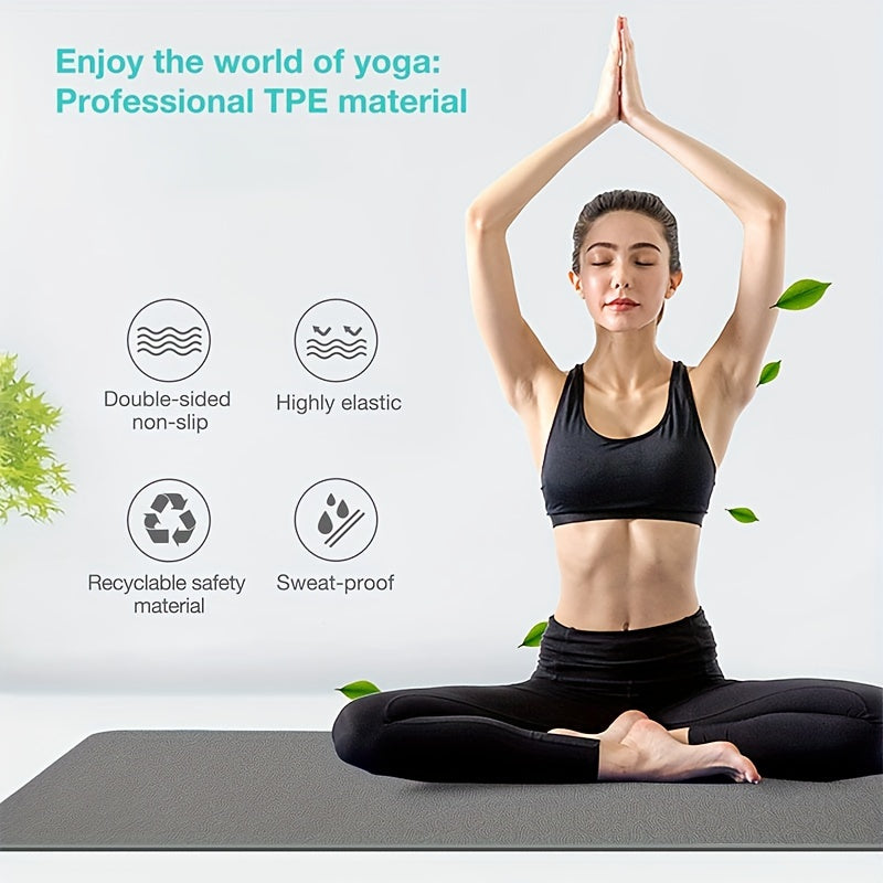 Durable TPE Yoga &amp; Pilates Mat – Non-Slip Fitness Mat with Cushioning