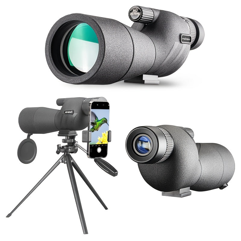 25–75x60 HD Spotting Scope with Tripod & Phone Mount – Long Range Birdwatching & Target Viewing