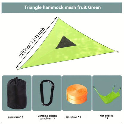 Multi-Person Triangular Hammock with Mesh Storage Bags