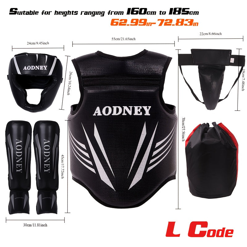 5-Piece Sanda & Boxing Protective Gear Set – Thick PU Training Protection