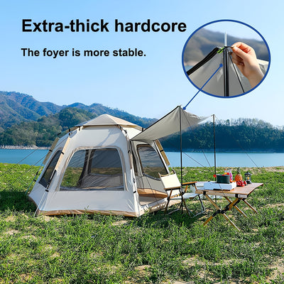 Hexagonal Portable Outdoor Tent for 3–6 People – Lightweight Sun and Wind Shelter