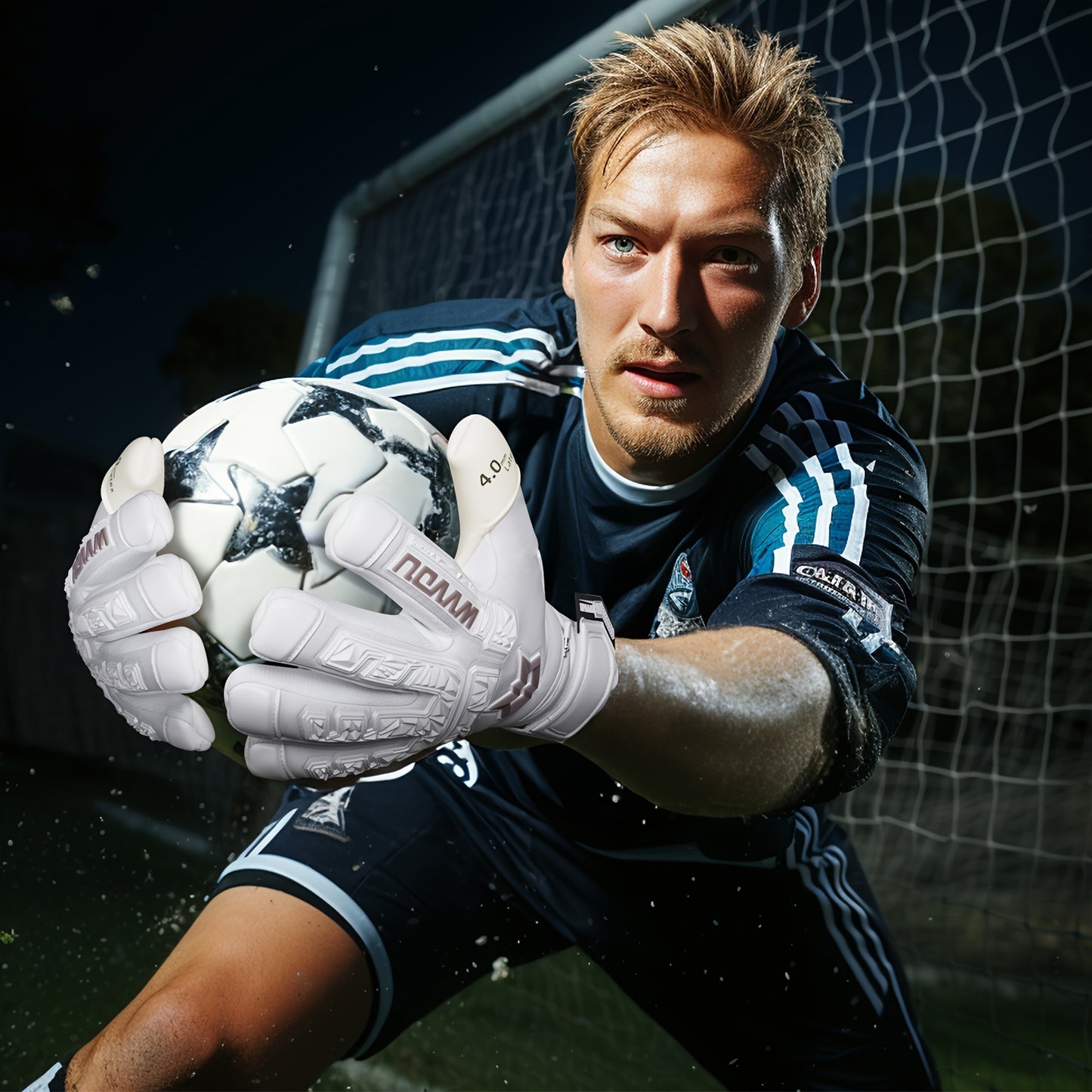 High-Performance Goalkeeper Gloves with Finger Protection and Sticky Latex Grip