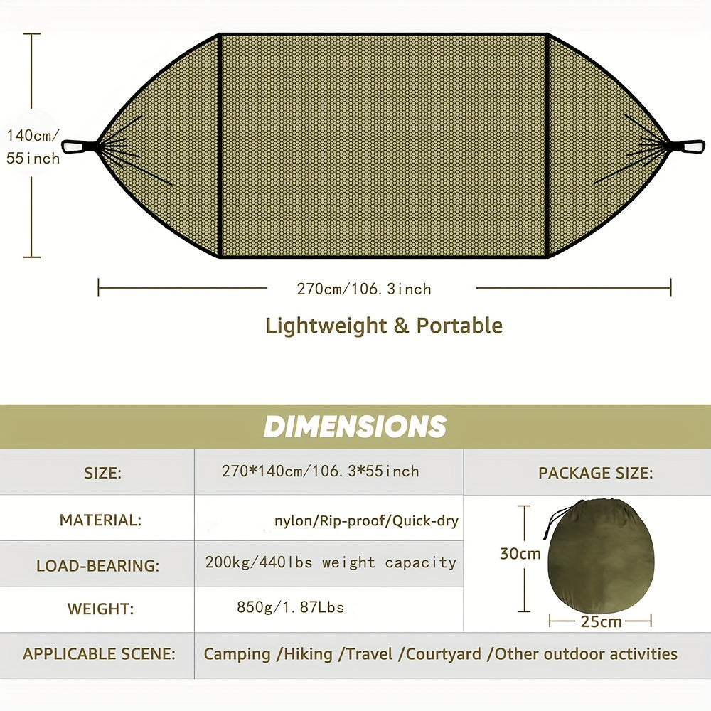 Automatic Quick-Deploy Mosquito Net Hammock