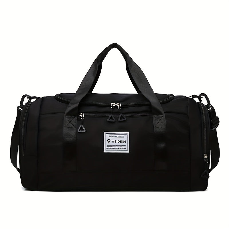 Portable Travel &amp; Fitness Bag with Shoe Compartment – Black