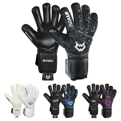 Adult Football Goalkeeper Gloves with Finger Protection and Sticky Latex Grip