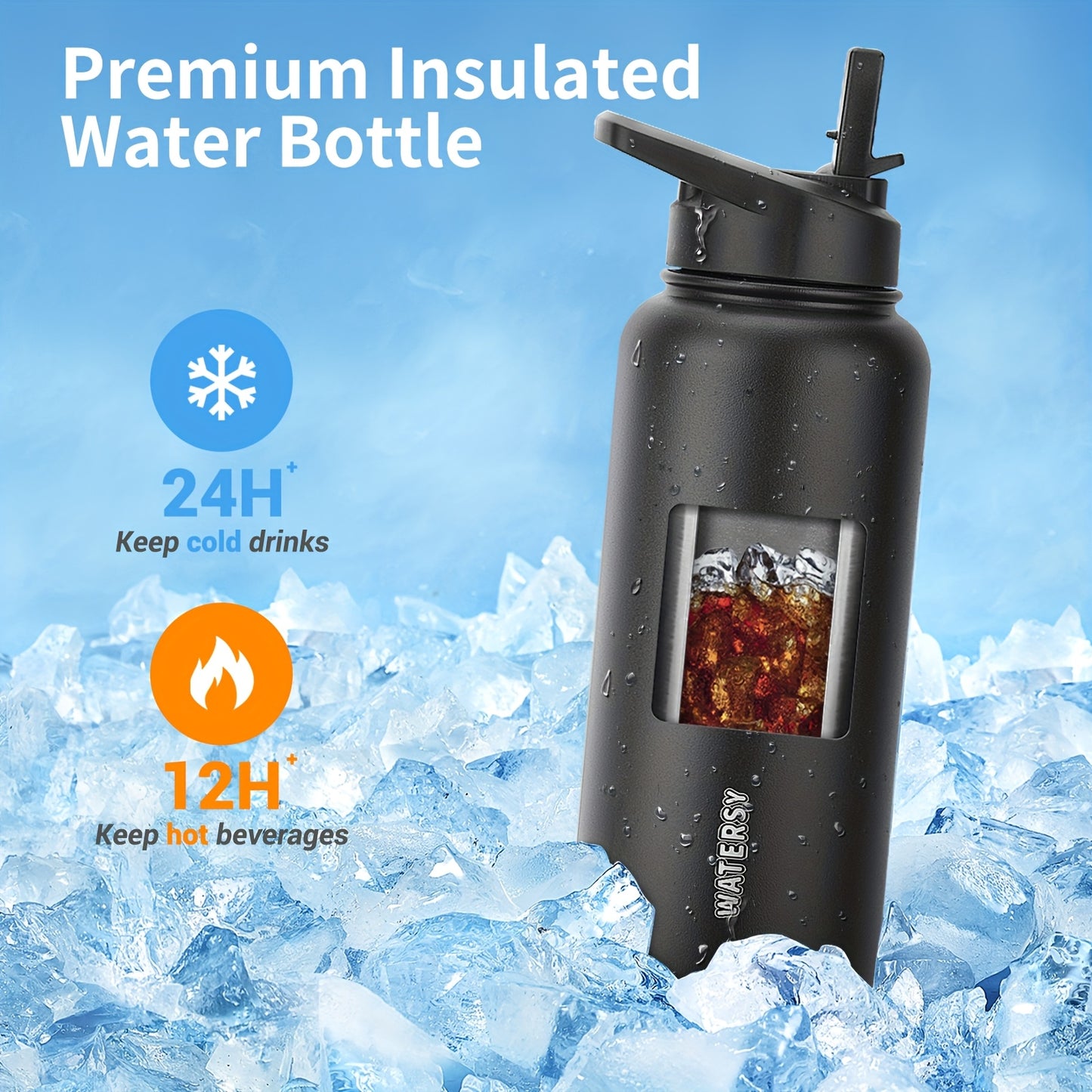 Insulated Stainless Steel Water Bottle – Wide Mouth, Leakproof Sports Flask