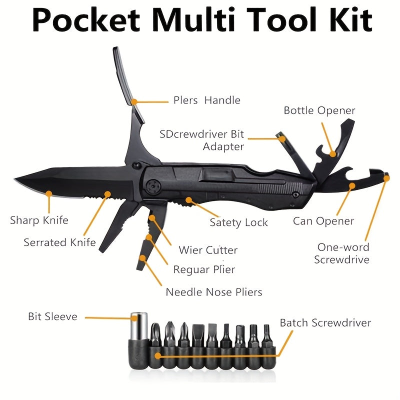 12-in-1 EDC Folding Knife – Multi-Tool for Outdoor Adventures