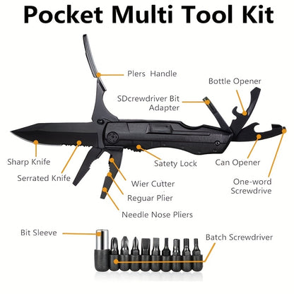 12-in-1 EDC Folding Knife – Multi-Tool for Outdoor Adventures