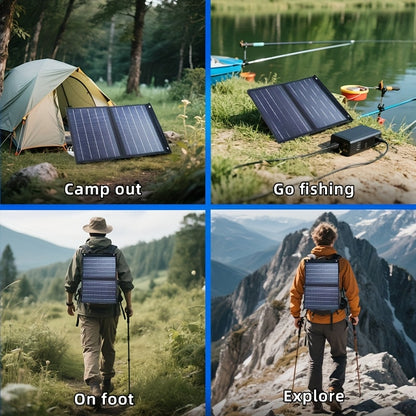 60W Foldable Solar Panel Charger with Dual USB Ports