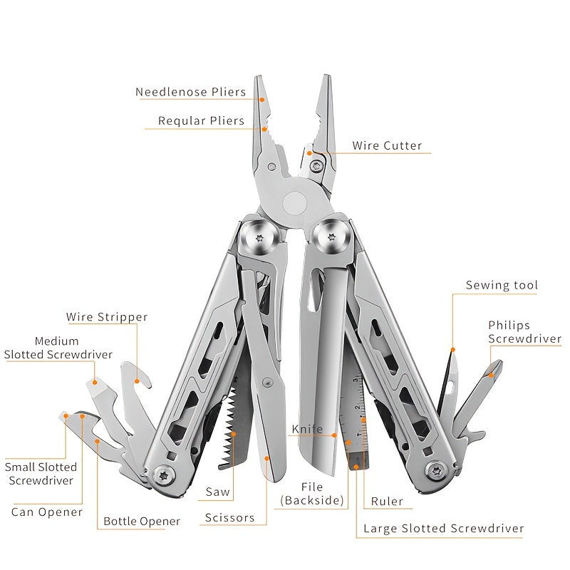 28-in-1 Multitool Pliers – Versatile Outdoor and Survival Tool