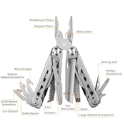 28-in-1 Multitool Pliers – Versatile Outdoor and Survival Tool