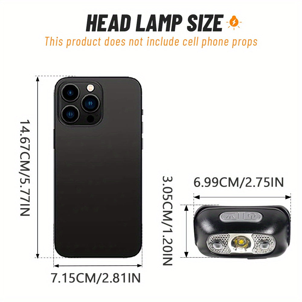 2-Pack Rechargeable LED Camping Headlamps with Adjustable Angle