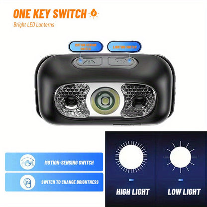 2-Pack Rechargeable LED Camping Headlamps with Adjustable Angle