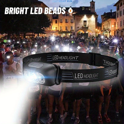 2-Pack Rechargeable LED Camping Headlamps with Adjustable Angle