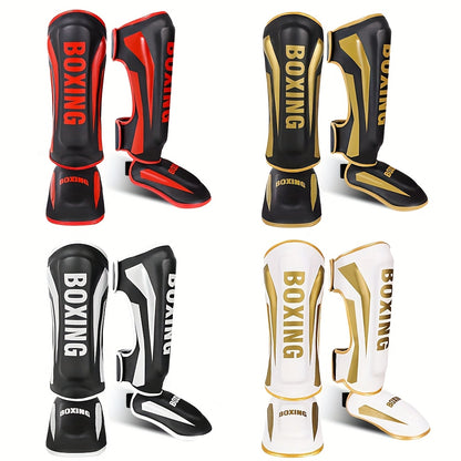 Thick PU Shin Guards – Muay Thai, Kickboxing & Martial Arts Training