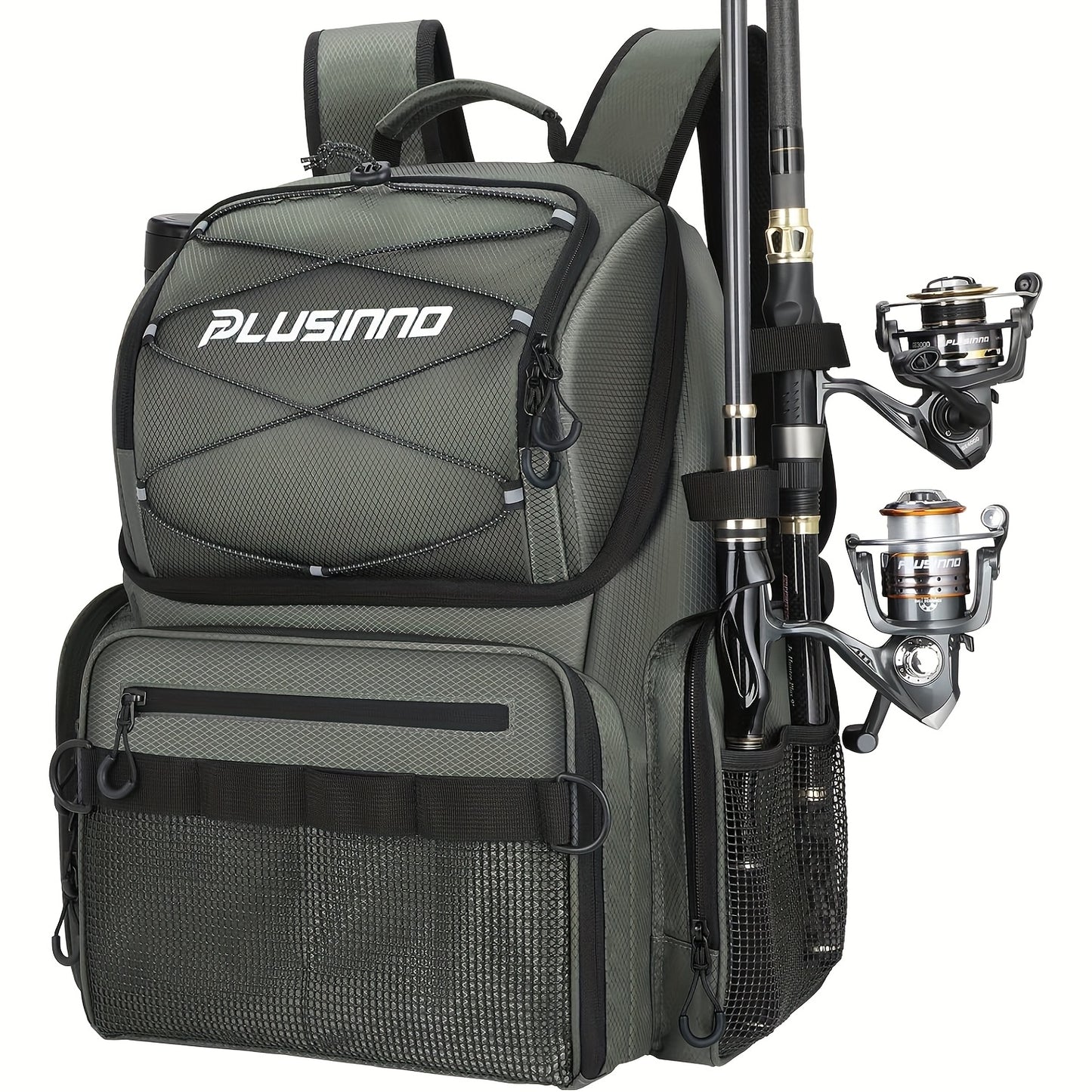 45L Large Capacity Fishing Gear Bag with Rod Holder – Multi-Compartment Outdoor Bag