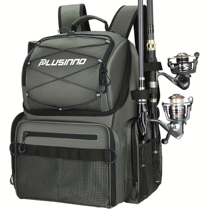 45L Large Capacity Fishing Gear Bag with Rod Holder – Multi-Compartment Outdoor Bag