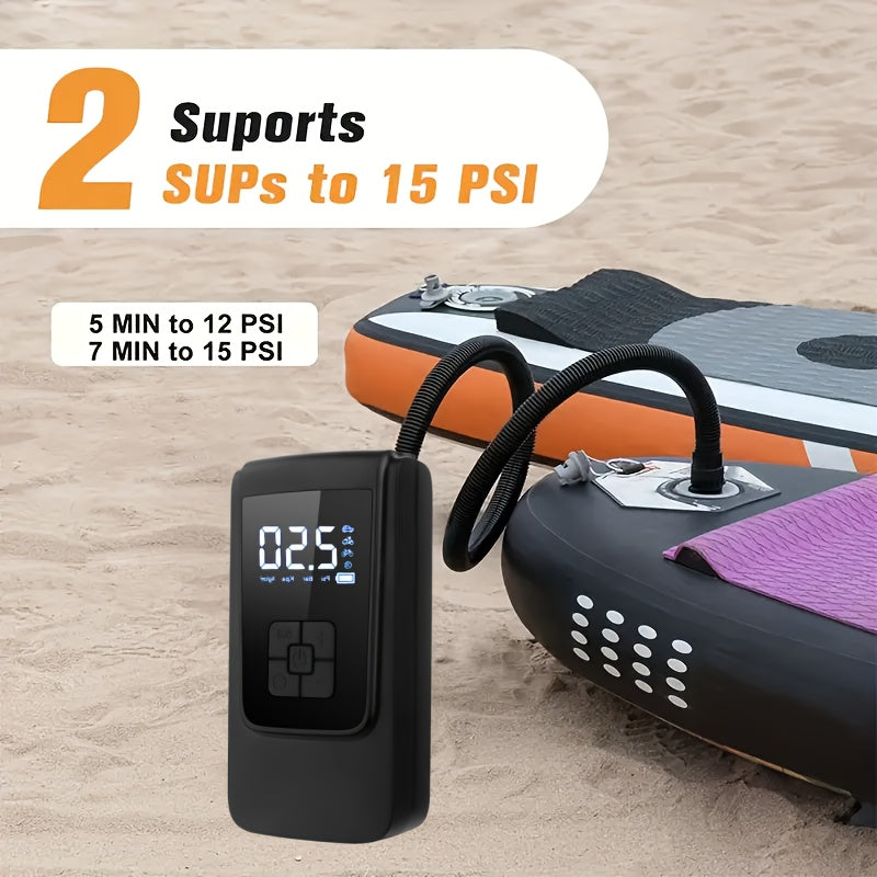 Portable USB Rechargeable Electric Air Pump – Semi-Automatic Inflatable Kayak Pump