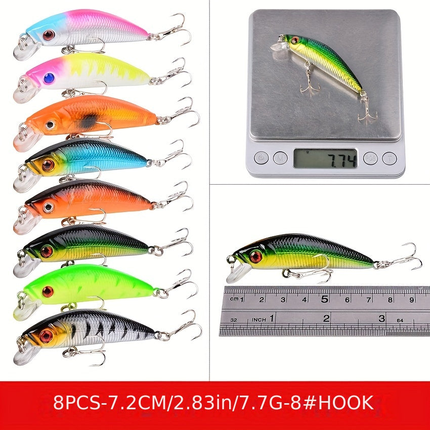 56-Piece Premium Minnow Fishing Lures Kit – Hard Bait Crank Set for Freshwater & Saltwater