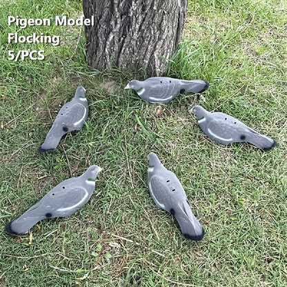 5PCS Realistic Grey Bird Hunting Decoy Set – Lifelike Pigeon & Game Bird Decoys for Hunting, Shooting & Outdoor Use