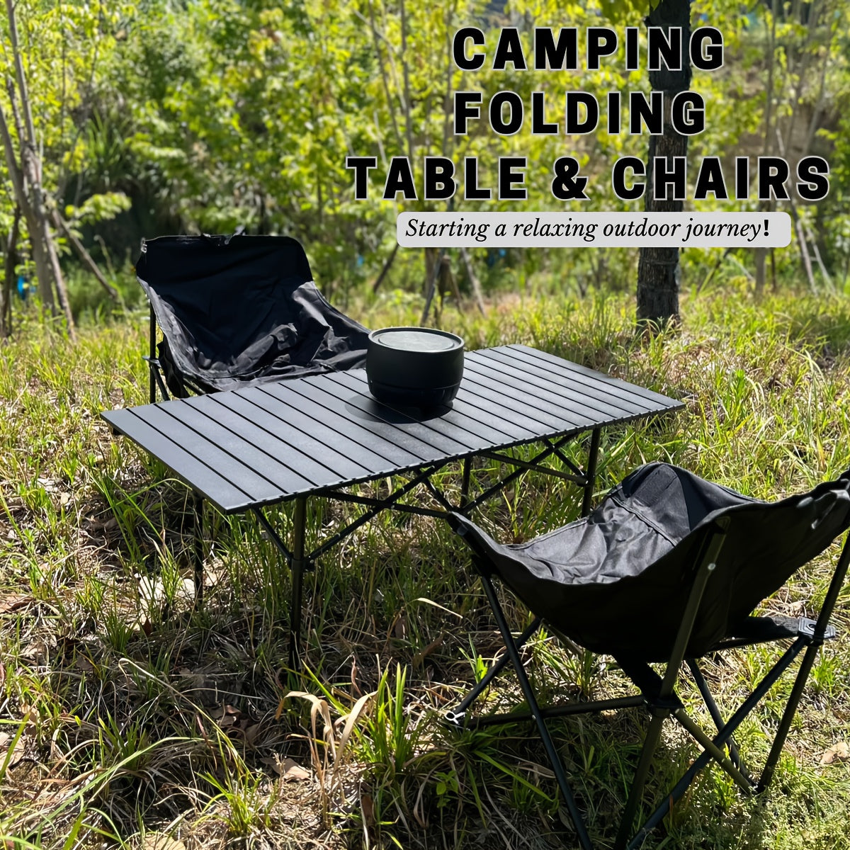Camping Folding Table &amp; Chair Set – Lightweight &amp; Portable with Carry Bag