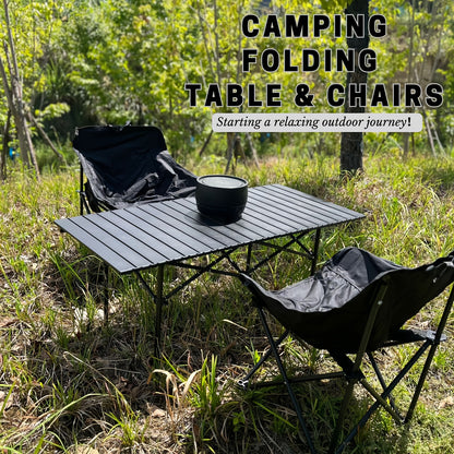Camping Folding Table &amp; Chair Set – Lightweight &amp; Portable with Carry Bag