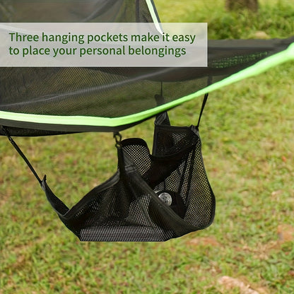 Multi-Person Triangular Hammock with Mesh Storage Bags