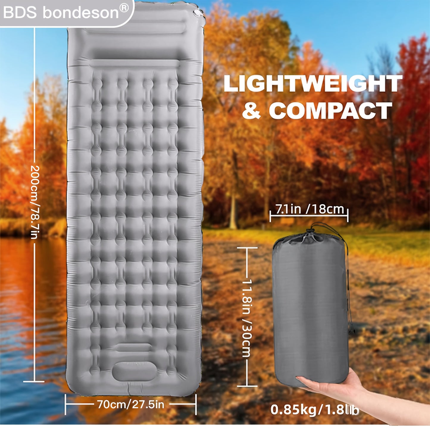 Single-Person Self-Inflating Camping Mattress – Extra-Thick &amp; Portable