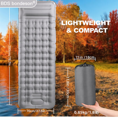 Single-Person Self-Inflating Camping Mattress – Extra-Thick &amp; Portable
