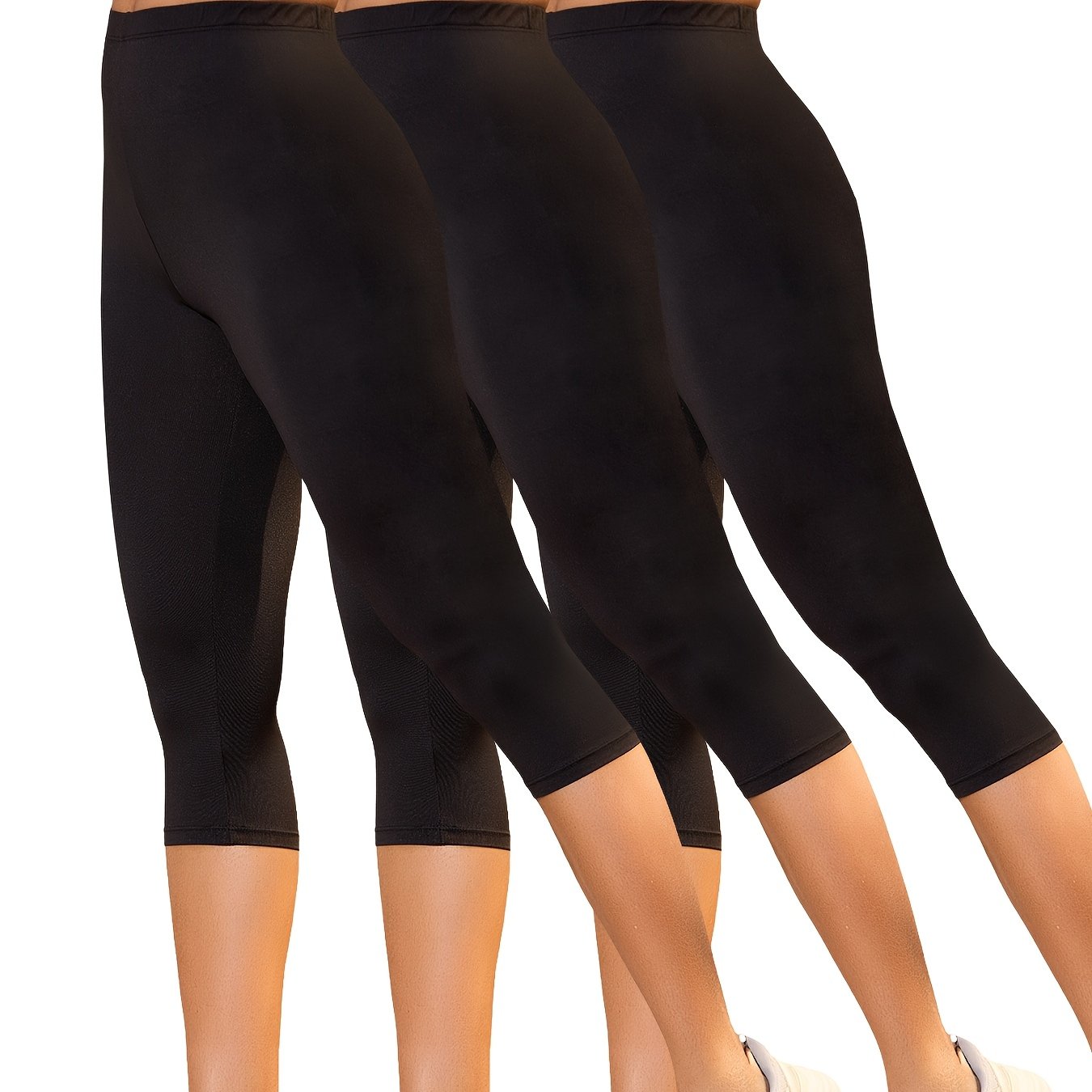 3-Pack Women's High-Stretch Capri Leggings