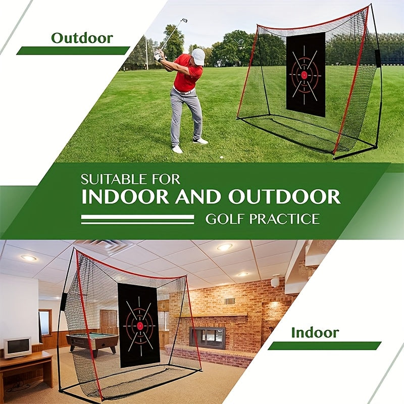 Golf Practice Hitting Cage Net with Target Cloth – Portable, Durable, Indoor & Outdoor, 300×213cm