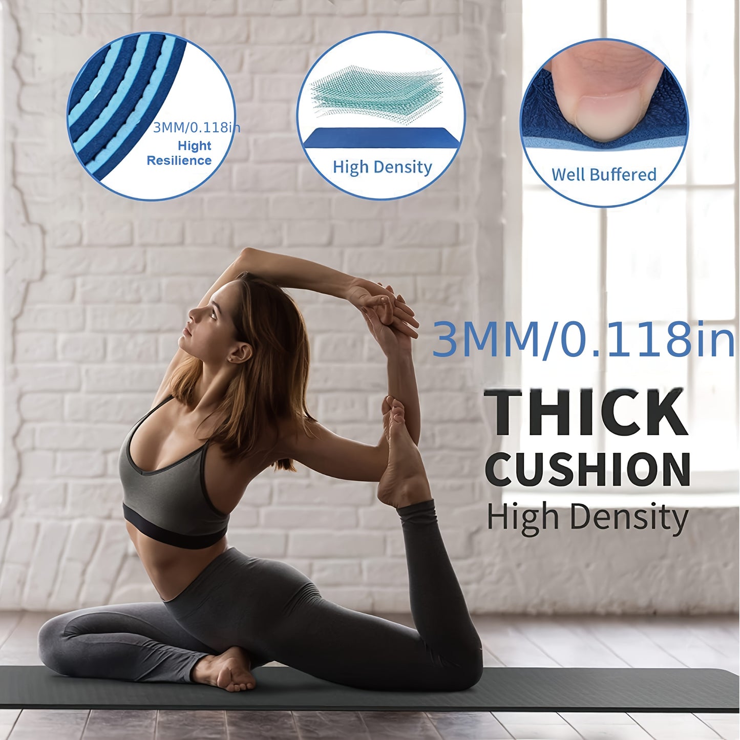 Professional Yoga Mat – 3mm EVA Fitness Floor Mat