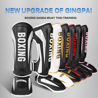 Thick PU Shin Guards – Muay Thai, Kickboxing & Martial Arts Training