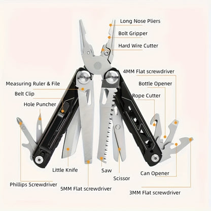 17-in-1 Multi-Tool Pliers – Compact and Versatile Outdoor Tool
