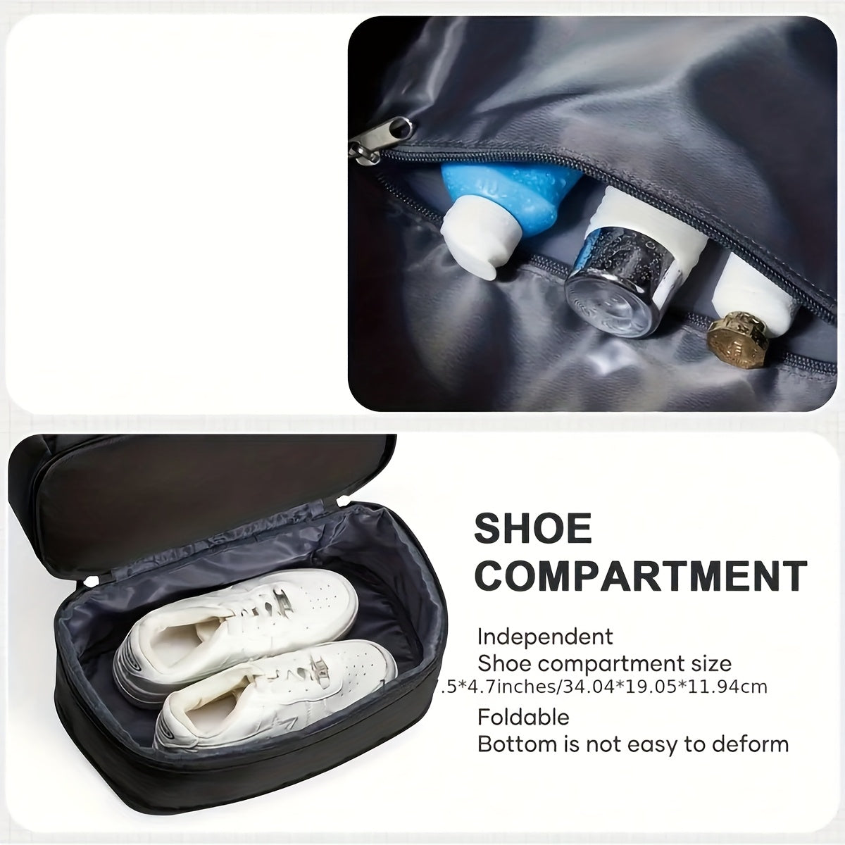 Stylish Black Backpack with Shoe Compartment