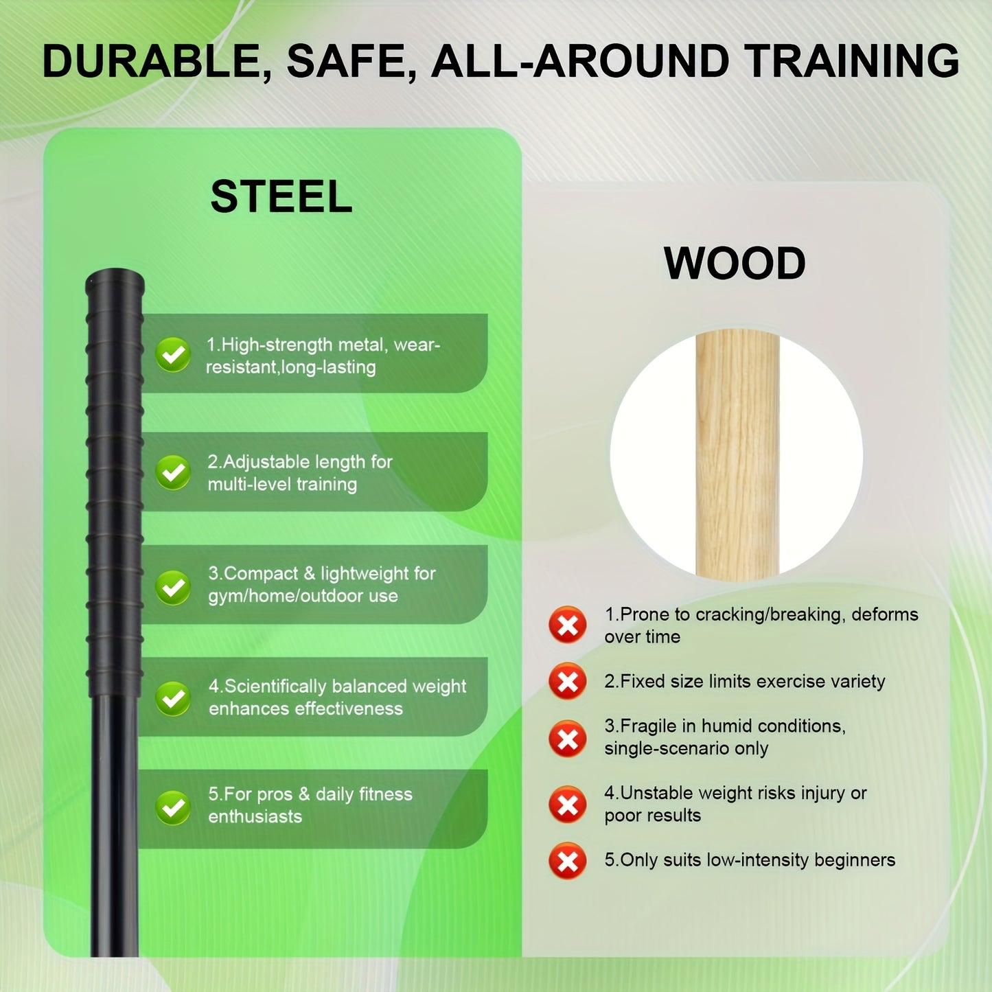 Collapsible Stainless Steel Yoga Stretch Bar