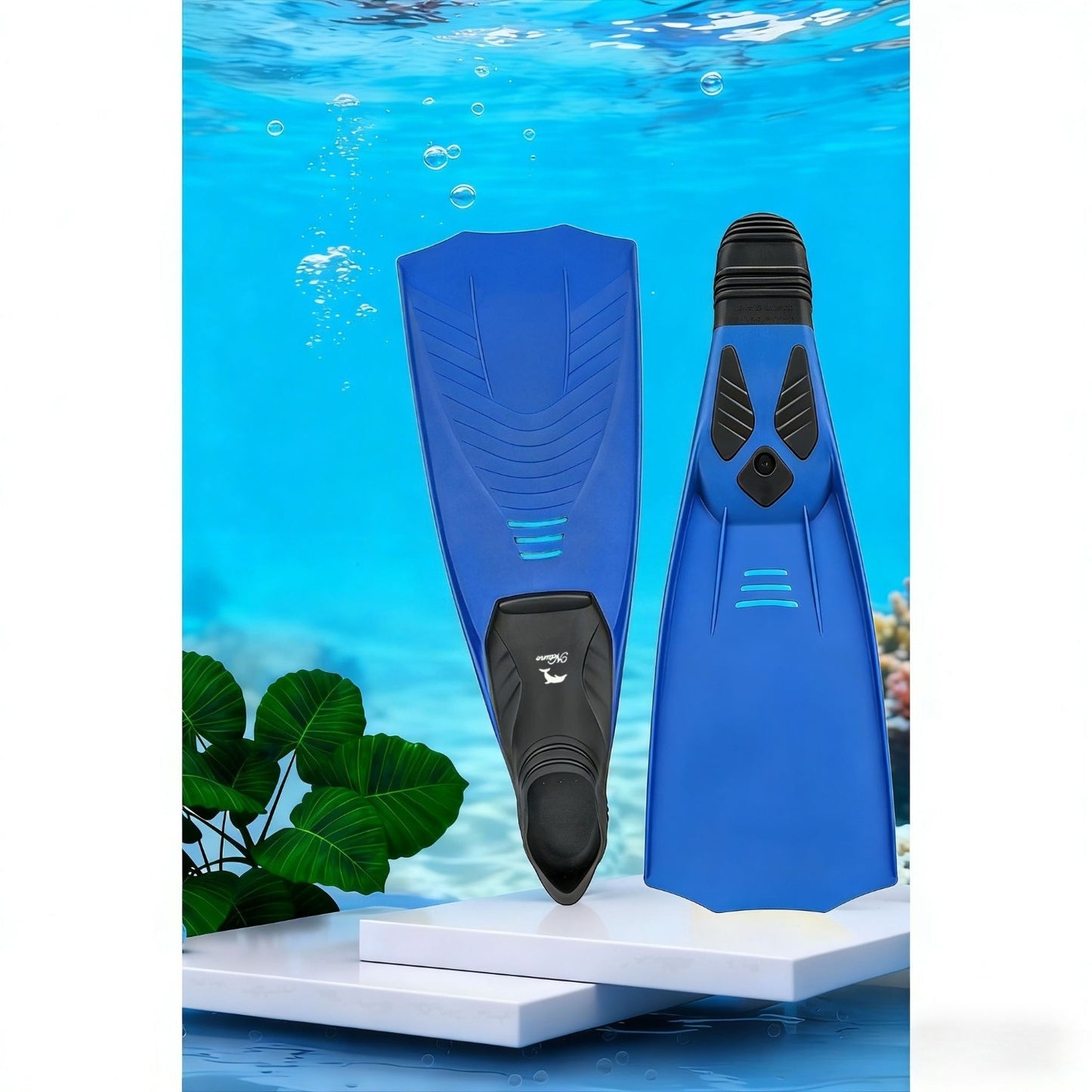 Mid-Length Full-Foot Swimming & Snorkeling Fins – Rubber & PP – Mixed Color