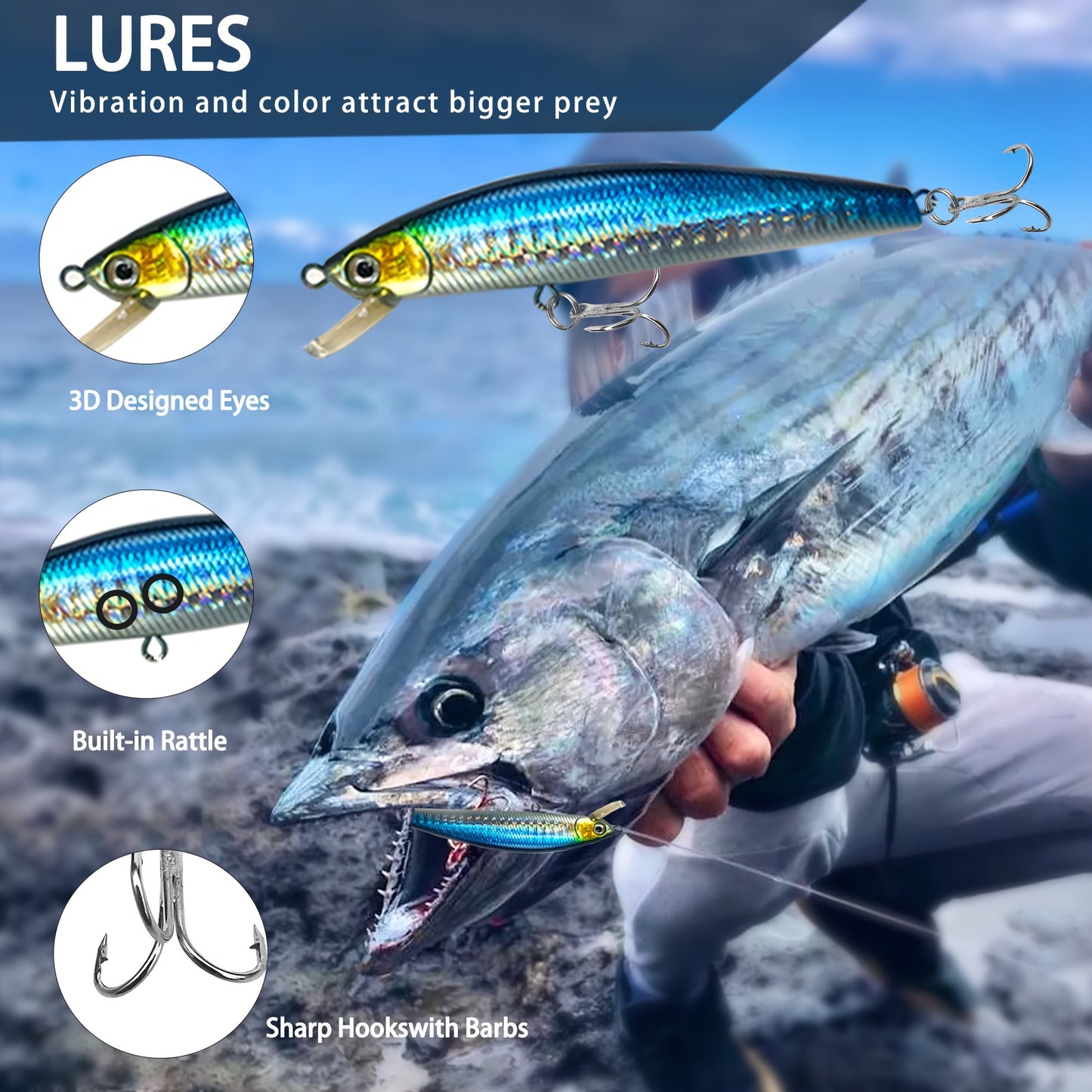 Mixed Color Fishing Accessories Kit – Lures & Tools for Saltwater & Freshwater