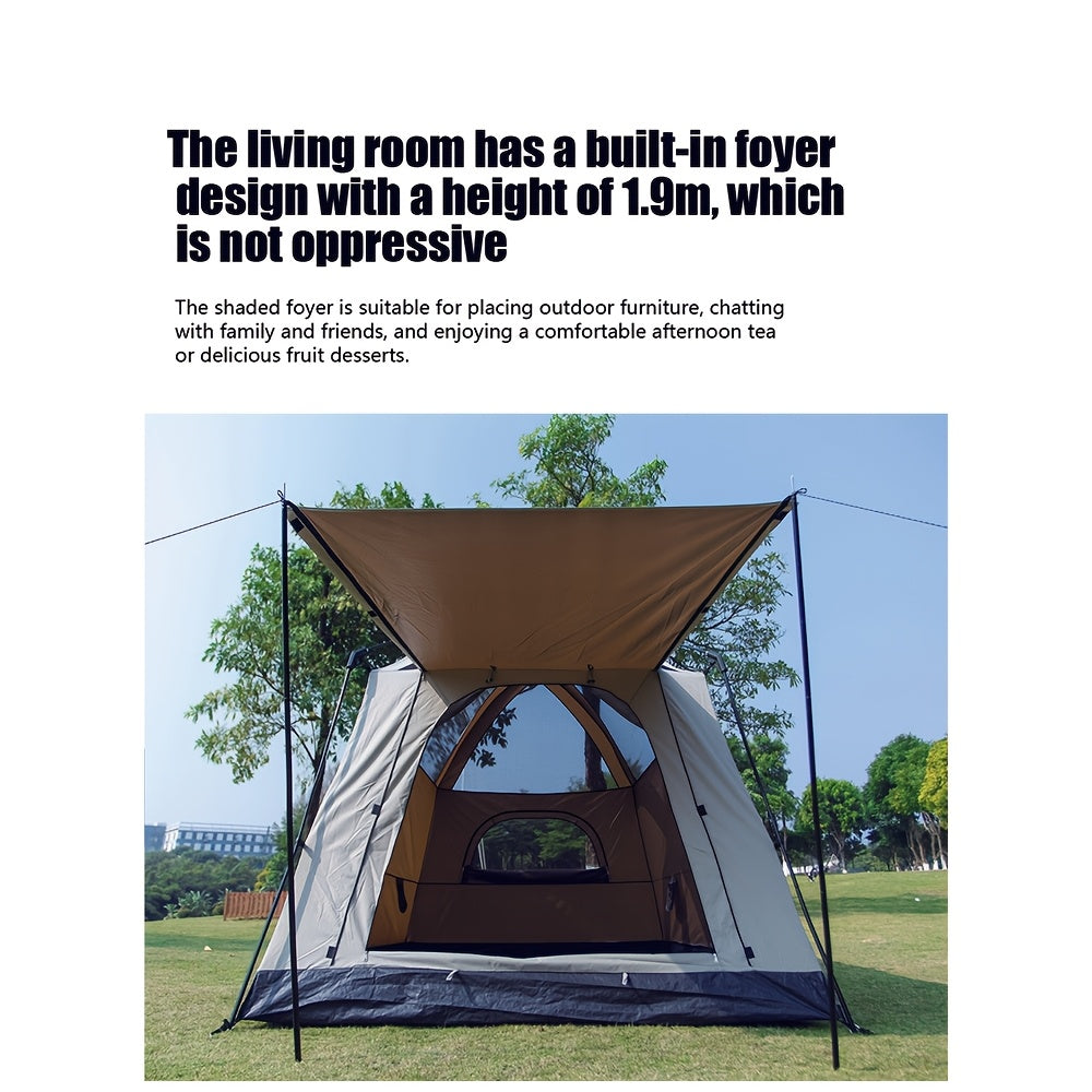 Instant Cabin Camping Tent for 3–4 People – Easy Setup with Front Vestibule